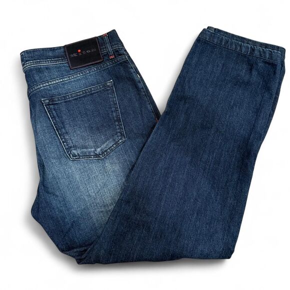 Kiton Men's Designer Blue Made in Italy Dark Wash Denim Jeans - Picture 2 of 6